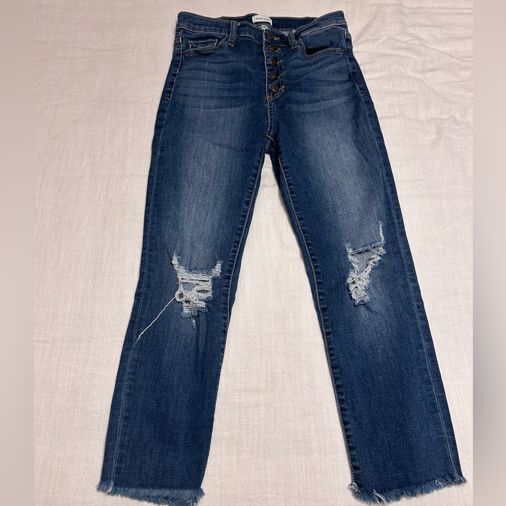 Sneak Peek High-Rise Distressed Jeans